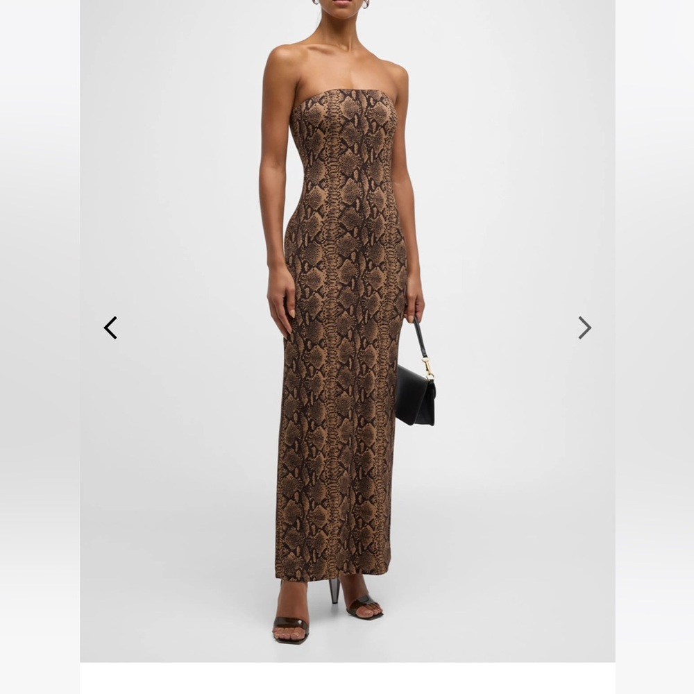 New, never worn, alice +Olivia strapless snakeskin dress